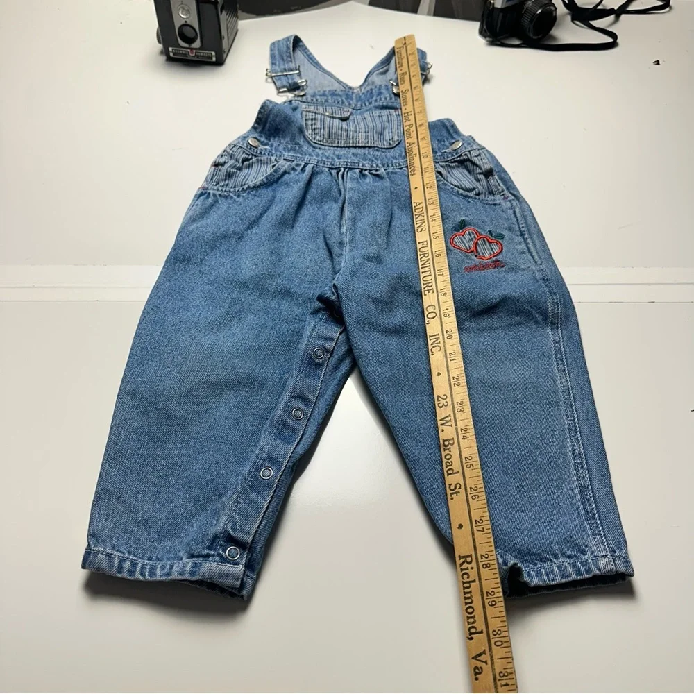 Vintage OshKosh Overalls | 90s Heart Patch Denim Relaxed · 3T